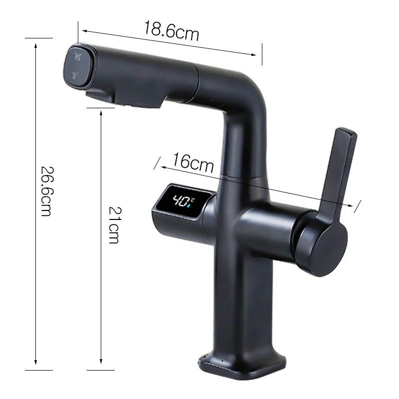 Rynx | Elegant House Brass Aqua View Bathroom Digital Faucet