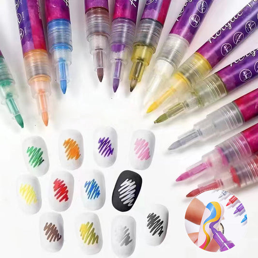 Rynx | 12-color ultrathin curved nail pen