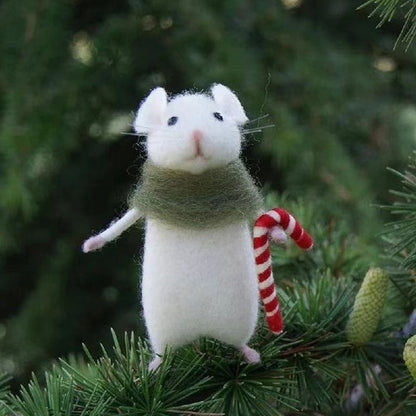 Rynx | Felt Mouse and Pumpkin Ornament