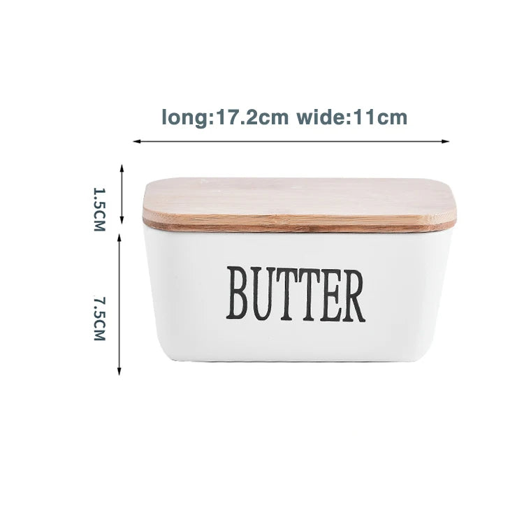 Rynx | Rectangular Ceramic Butter Dish Sealed Storage Container Western Cheese Jug Butter Glass for Storage for Restaurant 15x8.5 cm