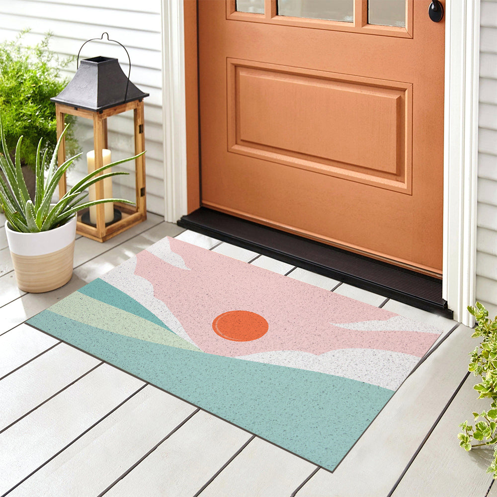 Rynx | Green Mountain and Pink Sky PVC Entrance Mat