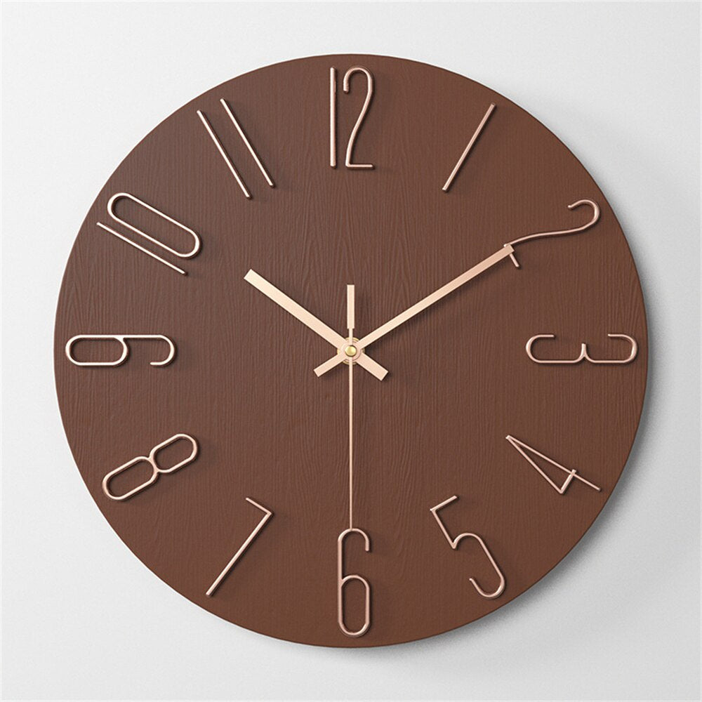 RYNX | Glowtech – Modern Plastic Wall Clock Brown