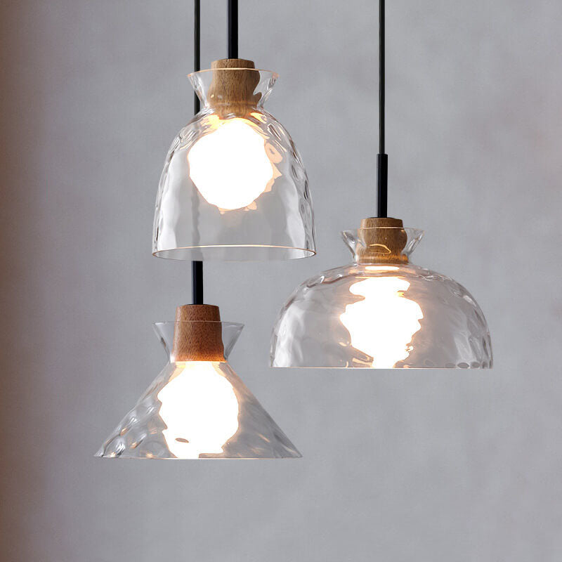 Rynx | LumaCrystal Nordic Pendant Light | Clear ribbed glass | 1-light | Scandinavian design | Decor for home
