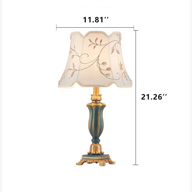 Rynx | Round Fabric Resin Base Classic 1-Light Table Lamp