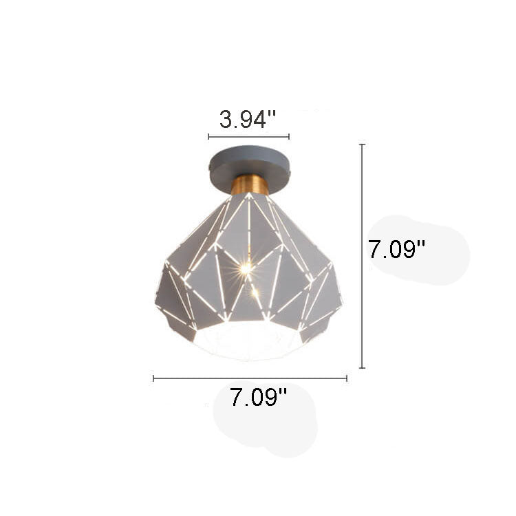 Rynx | CrystalDome Semi-Flush LED Ceiling Light | Modern Design | Diamond Look | Energy Saving | Color Variety