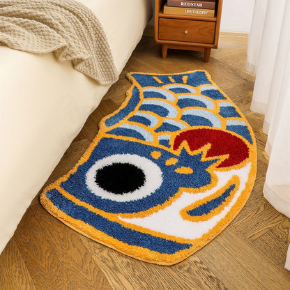 Rynx | Cute blue koi fish bath mat, Japanese carp bath rug