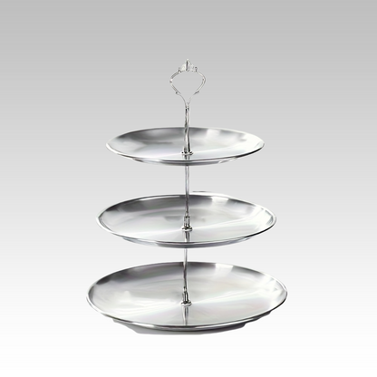 Rynx | SteelTower - 3-layer stainless steel cake stand | Serving platter for desserts and fruits