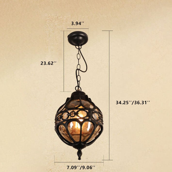 Rynx | GlobeRetro Outdoor Pendant Light | Waterproof | Industrial Design | Outdoor Lighting | Garden Light