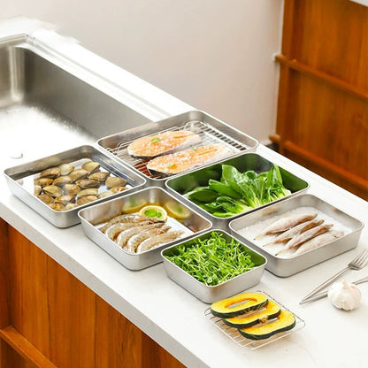 Rynx | Stainless steel square plate (with lid)