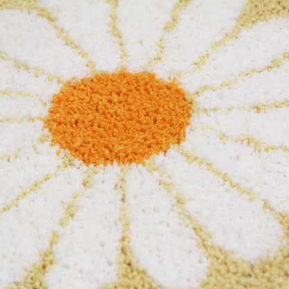 Rynx | Sweet Daisy Bath Mat, Yellow Flower Design Bathroom Rug, 16"x24"