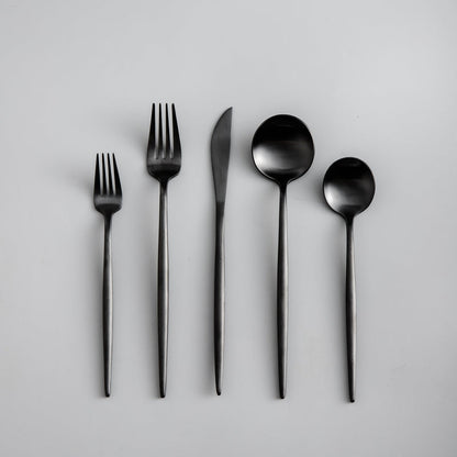 RYNX | Minimalistic Cutlery Mattes Noir Set for 4 people (20 pieces)
