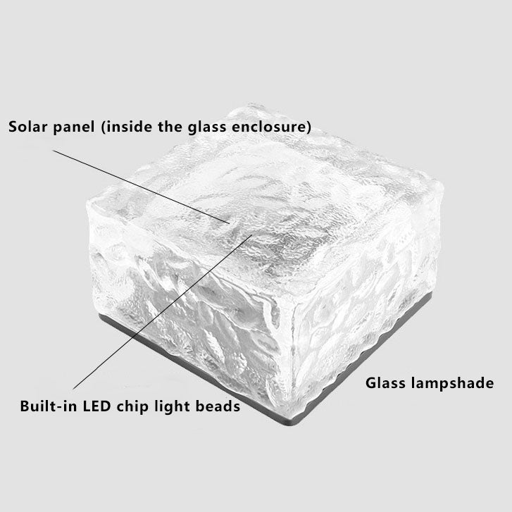 Rynx | IceGlow Solar LED Floor Recessed Light | Waterproof | Glass Effect | Garden Lighting in Various Colors