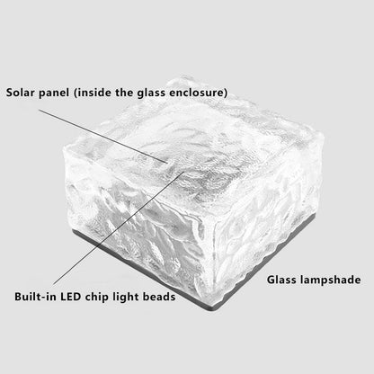 Rynx | IceGlow Solar LED Floor Recessed Light | Waterproof | Glass Effect | Garden Lighting in Various Colors