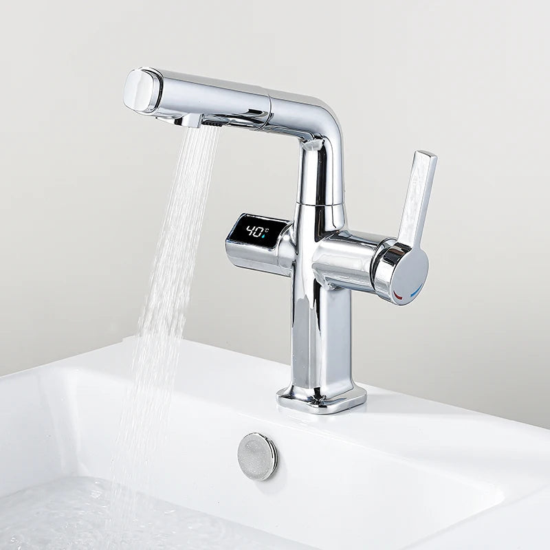 Rynx | Elegant House Brass Aqua View Bathroom Digital Faucet