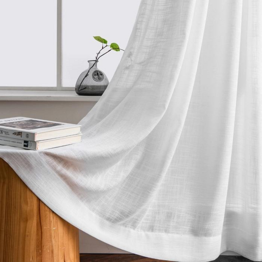 Rynx | Ela Linen Appearance Semi Transparent Curtains Tulle