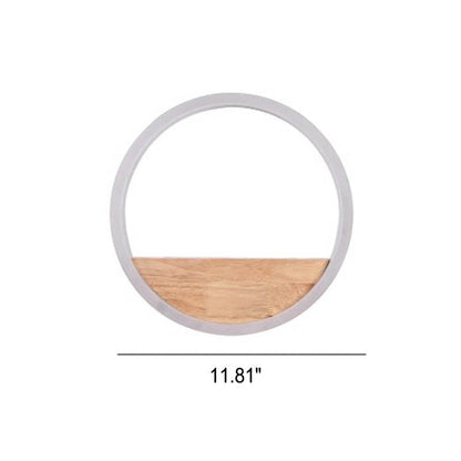 Rynx | Lumoshelf LED Wall Light | Solid Wood with Shelf | Round Wall Lamp | Warm & White Light