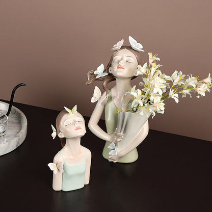 Rynx Butterfly Forest Girls Figurine Vase