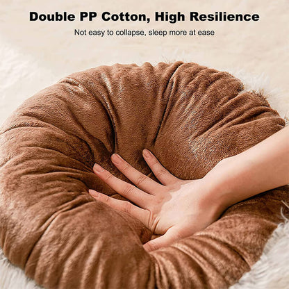 Rynx | Round Fluffy Cat Bed, Pet Bed Calming Cave Bed