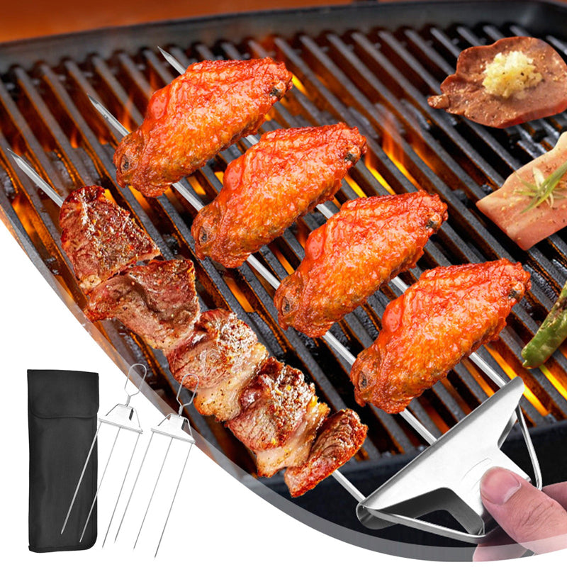 Rynx | 3-Way Grill Skewers, Stainless Steel Skewers For Bbq
