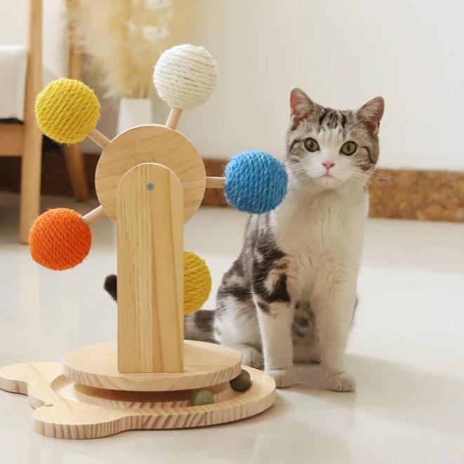 Rynx | Spin & Scratch Tower - Multifunctional Cat Scratching Post with Ferris Wheel