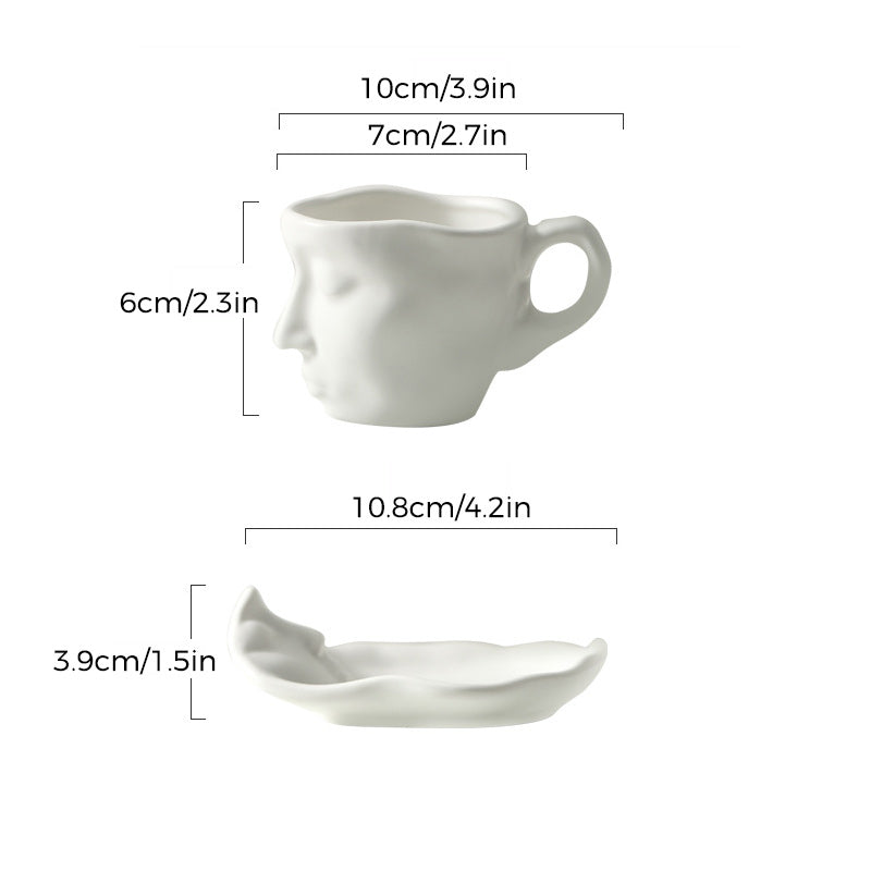 Rynx | Metal touching face, creative ceramic kiss coffee mug