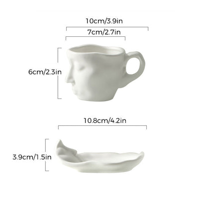 Rynx | Metal touching face, creative ceramic kiss coffee mug