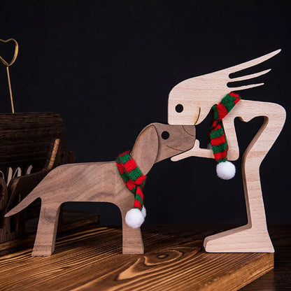 Rynx | Gift for Animal Lovers - Wooden Sculpture Table Ornaments - The Love Between You and Your Furry Friend