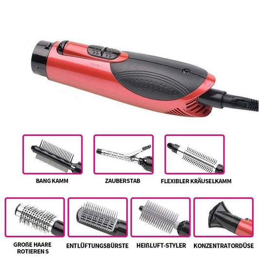 Rynx | 7in1 Professional multifunctional styling tools wide brush hair dryer straightener comb clip pipe roller brush