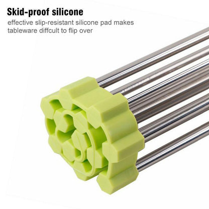 Rynx | Stainless Steel Roll Up Dish Drainer, Collapsible