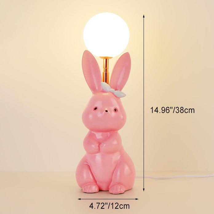 Rynx | Modern Art Deco Rabbit Feather Orb Metal Goose Feather Glass 1-Light Table Lamp For Bedroom
