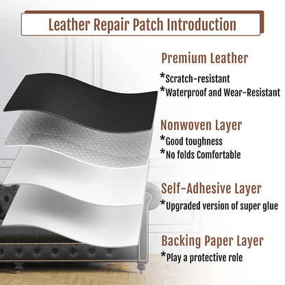 Rynx | Jumbo XL Luxe Litchi Leather Repair Stickers - Stylish Solutions for Elegant Furniture Repairs