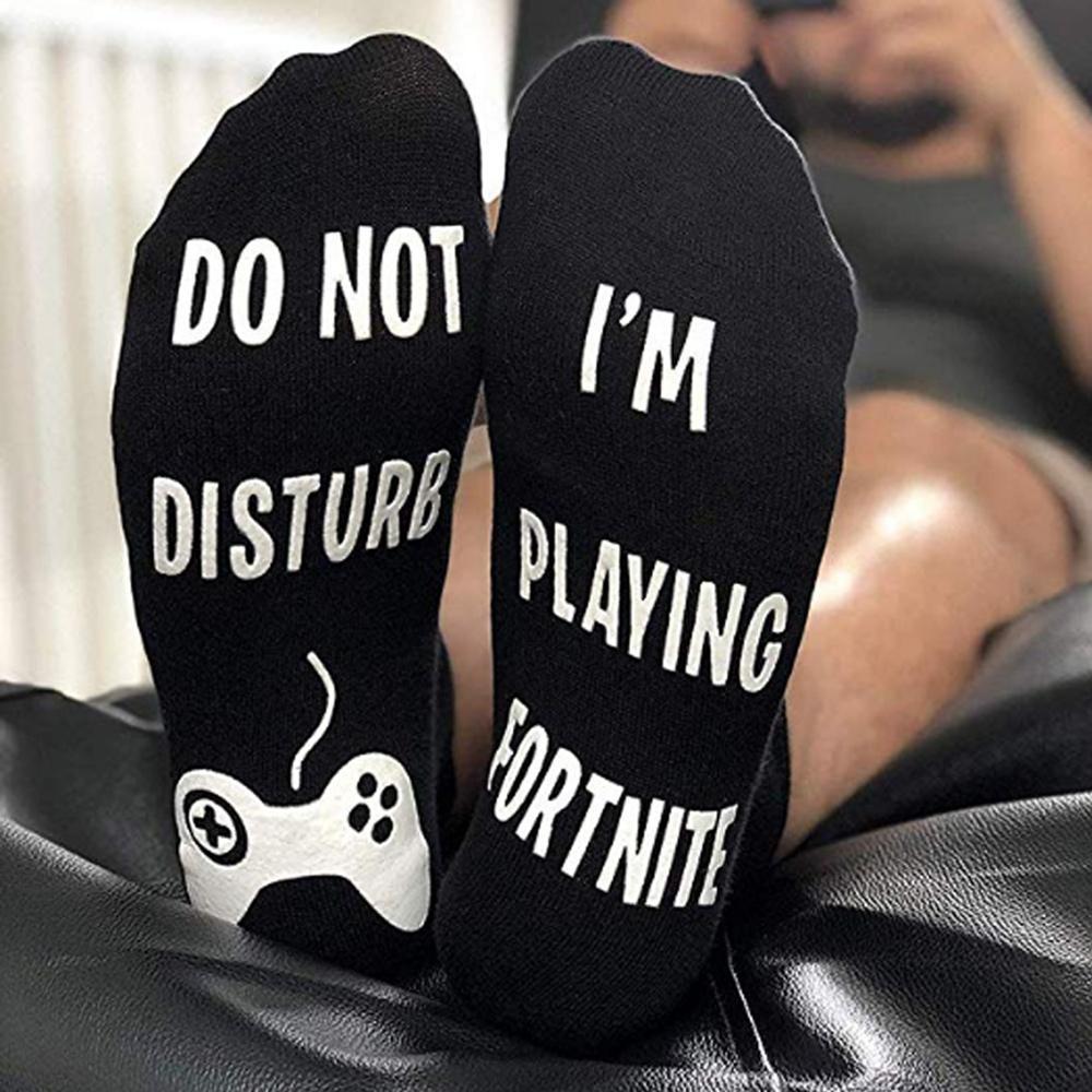 RYNX | Do Not Disturb I'm Playing Fortnite Funny Cotton Socks, 1 Pair