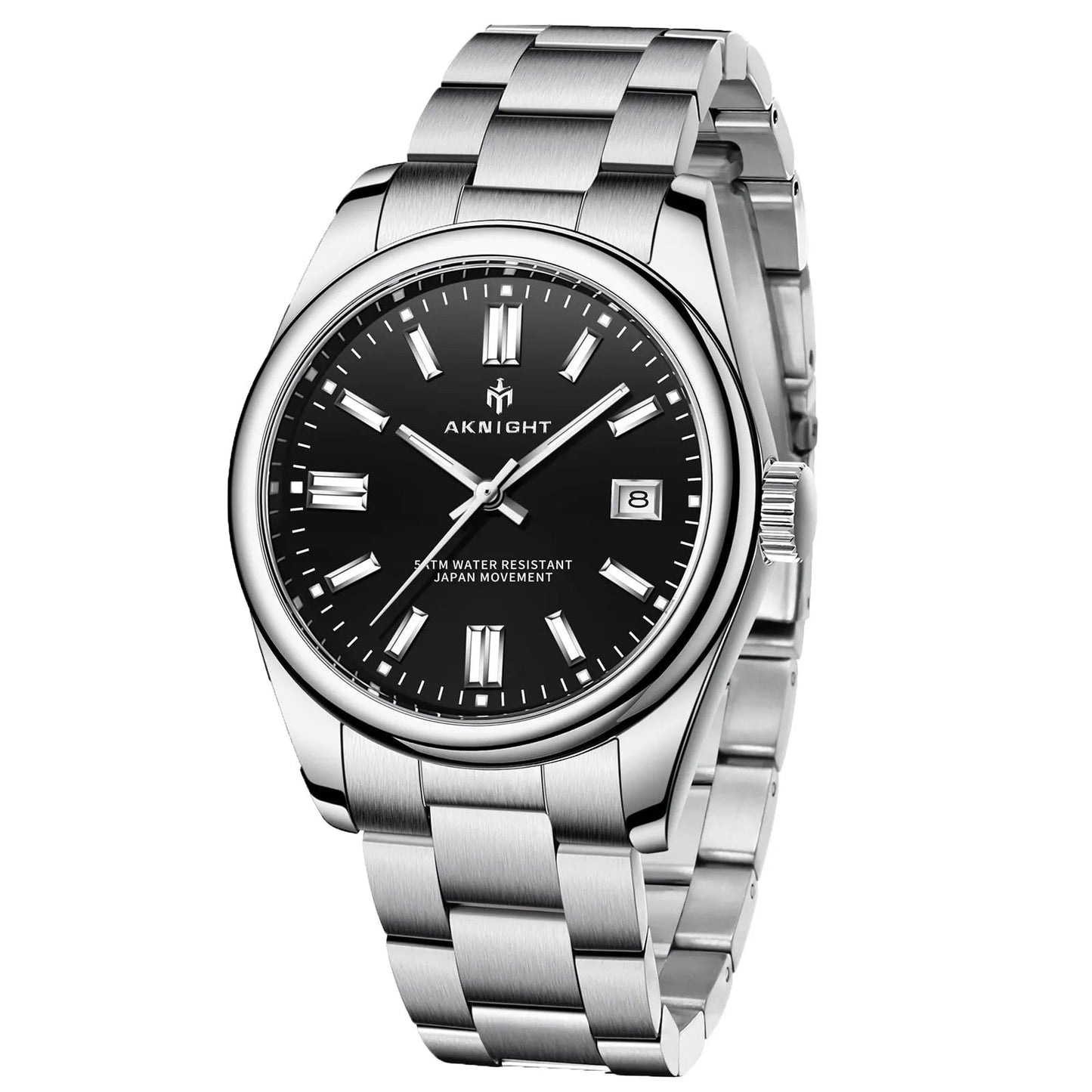 Rynx | Men's luxury analog quartz chronograph watch, waterproof stainless steel wristwatch