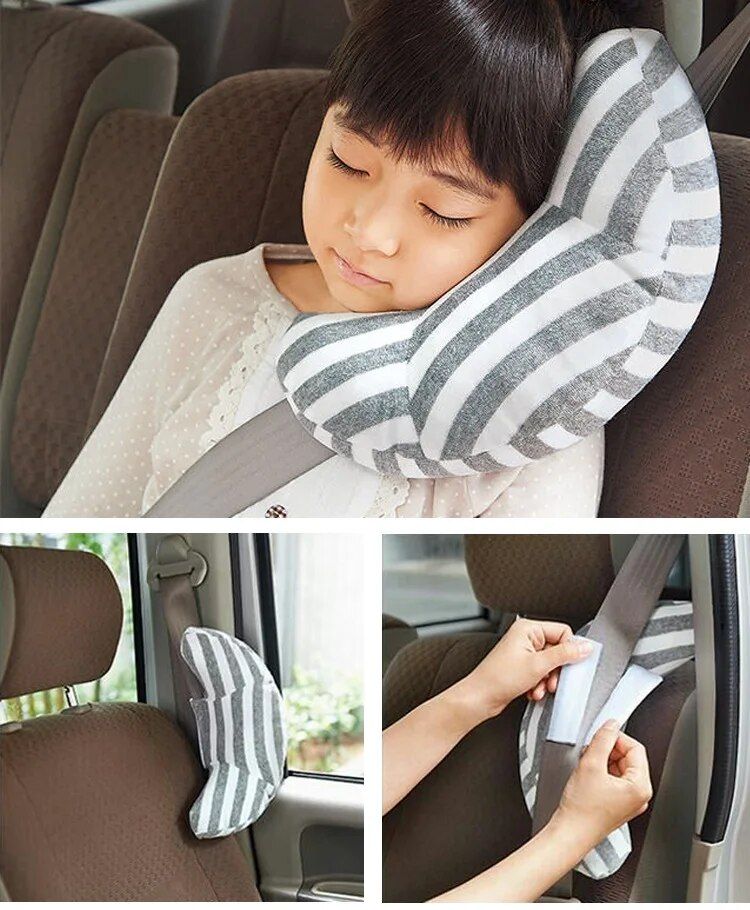 Rynx | Kid's Car Seat Headrest & Neck Support - Sleep Cushion with Adjustable Belt Pad