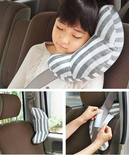 Rynx | Kid's Car Seat Headrest & Neck Support - Sleep Cushion with Adjustable Belt Pad