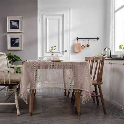 Rynx | Bend Hollow-Out Tassel Tablecloth