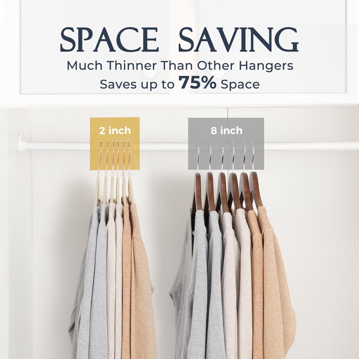 Rynx | 20/30/60 Pack Velvet Hangers - Premium Non-Slip Felt Hangers with Sturdy Black/White Finish - Heavy Duty Coat and Suit Hangers with Space-Saving 360° Rotating Rose Gold/Galvanized Metal Hook