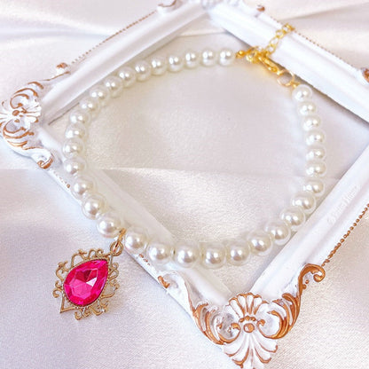 Rynx | Adjustable Pearl Pet Collar with Rhinestone Charm for Cats and Dogs