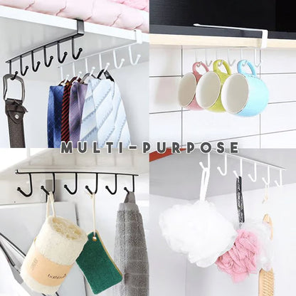 Rynx | Under-cabinet hook strip – space-saving kitchen storage with 6 hooks