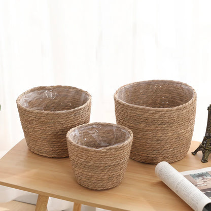 Rynx | Woven Straw Plant Basket Set