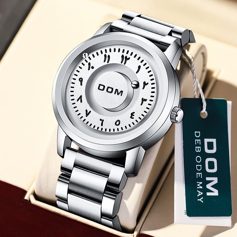 Rynx | Magnetic hanging Men's silver watch with steel bracelet