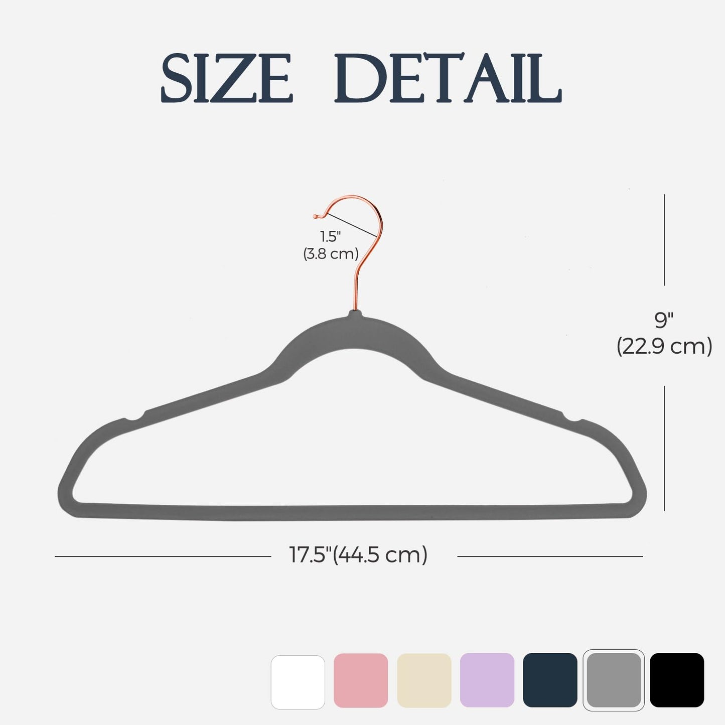 Rynx | 20/30/60 Pack Velvet Hangers - Premium Non-Slip Felt Hangers with Sturdy Black/White Finish - Heavy Duty Coat and Suit Hangers with Space-Saving 360° Rotating Rose Gold/Galvanized Metal Hook