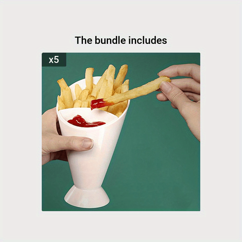 Rynx | 2 in 1 French Fries and Ketchup Holder - Restaurant Organizer to Keep Fries and Sauce Neatly Arranged
