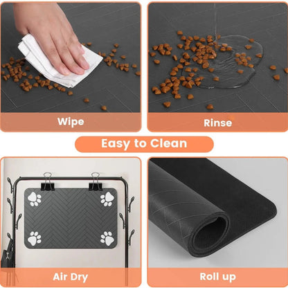 Rynx | Absorbent Pet Feeding Mat with Waterproof Rubber Backing