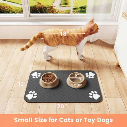 Rynx | Absorbent Pet Feeding Mat with Waterproof Rubber Backing