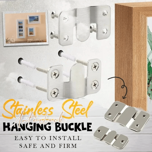 Rynx | Interlock Hanging Clip — Stainless Steel Wall Art Hooks with Secure Hold (5 Pieces)
