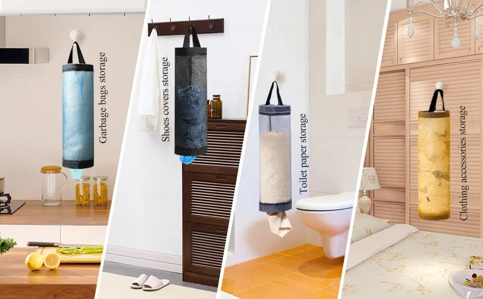 Rynx | Hanging Pocket Organizer – Breathable Mesh for Storing Kitchen Bags and Fruits/Veggies
