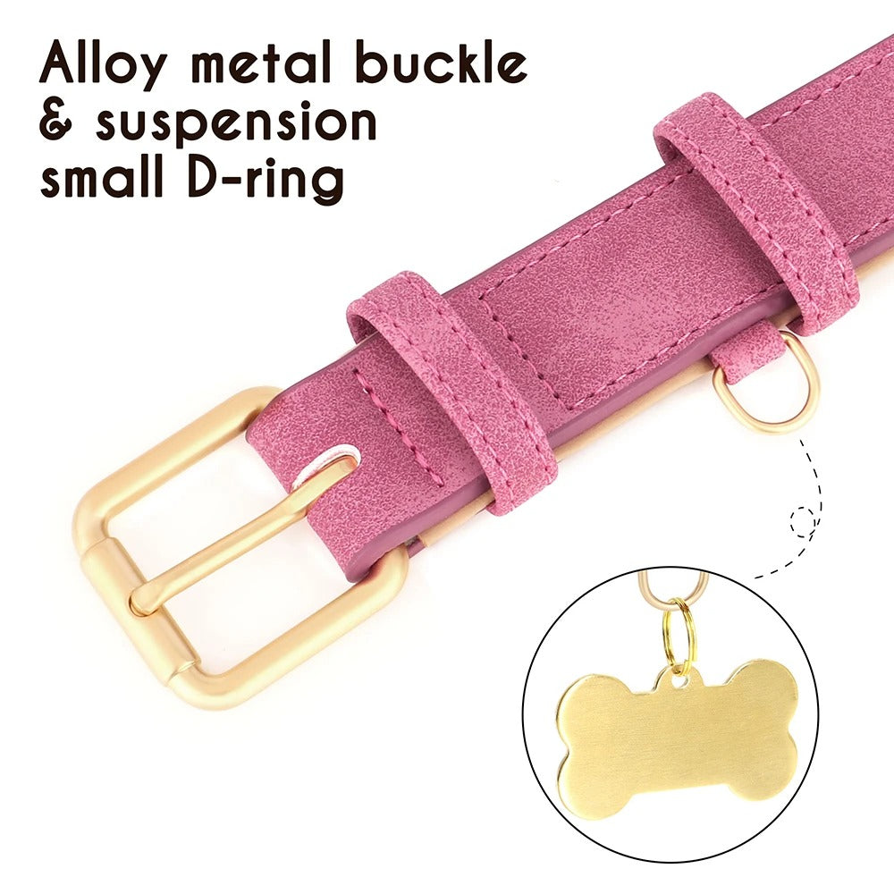 Rynx | Soft Leather Padded Dog Collar Adjustable and Durable for Small and Medium Dogs