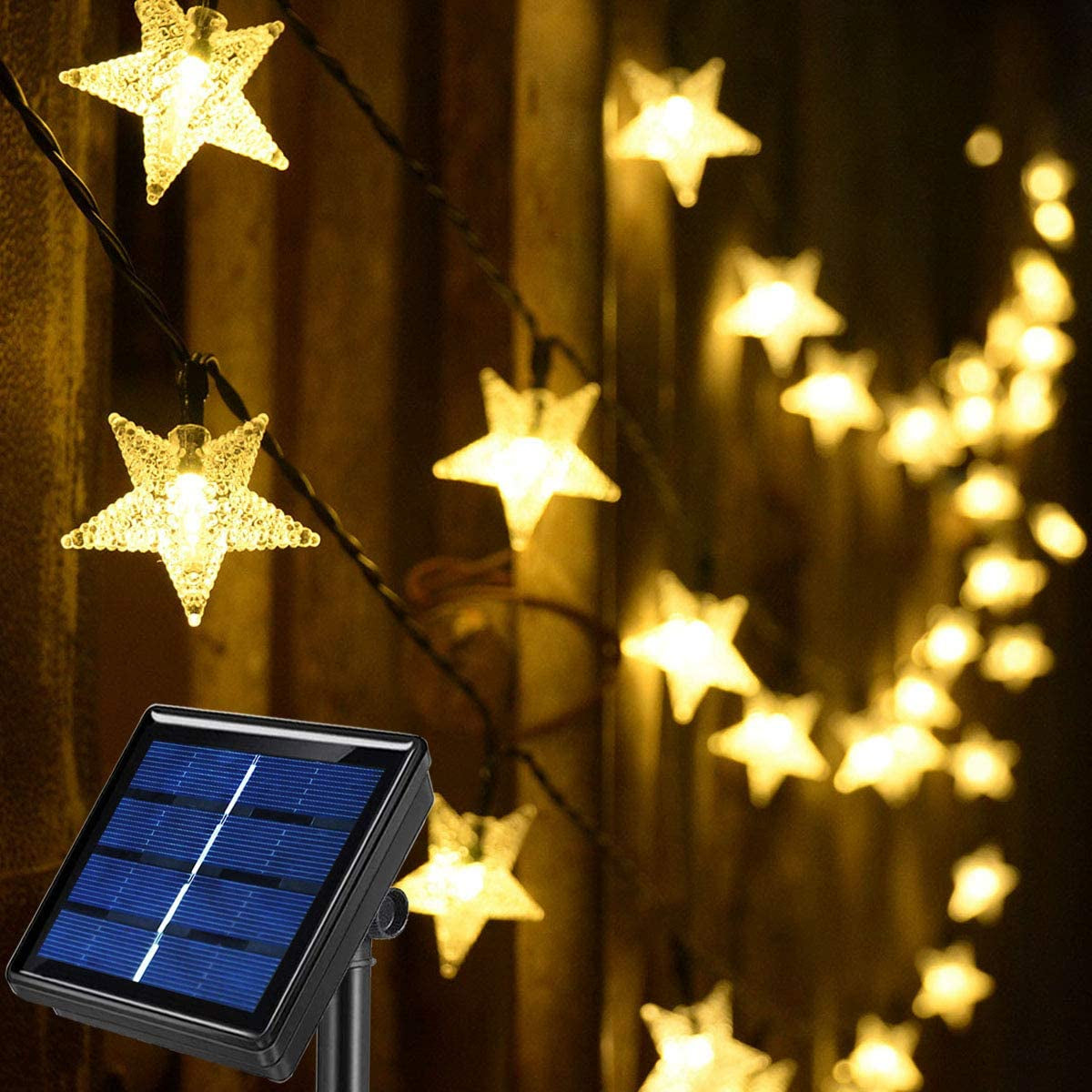 Rynx | Solar Powered Feelys, Cold White Waterproof Solar Pavilion Summer Lights, 30ft 50 LED Solar Lights for Christmas Garden Decoration