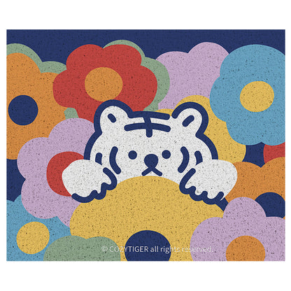 Rynx | Cute tiger and flower PVC entrance mat